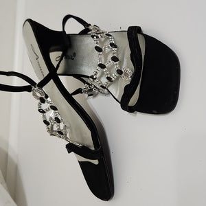 Annie, Black, rhinestone sandle.